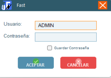 Inicio de sesión de Fast pidiendo usuario ADMIN y contraseña, señal de que el enlace funcionó