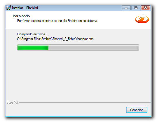 Pantalla final de Firebird con la casilla After Installation