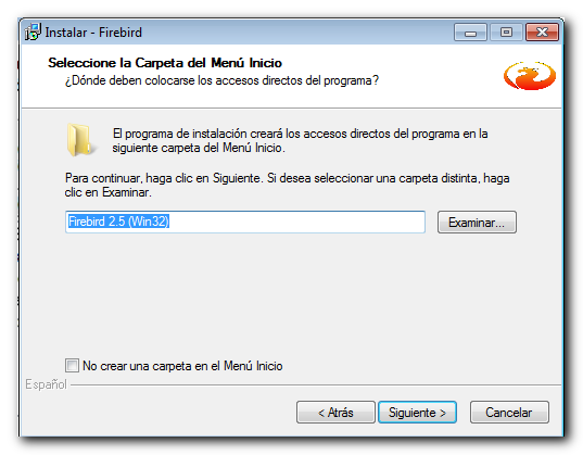 Tareas adicionales de la instalación de Firebird